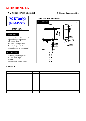 2SK3009 Datasheet PDF Shindengen