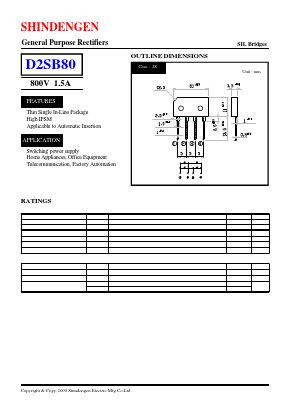 D2SB80 Datasheet PDF Shindengen