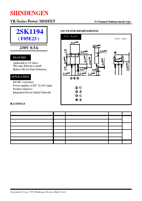 K1194 Datasheet PDF Shindengen