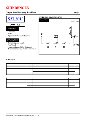 S3L20U Datasheet PDF Shindengen