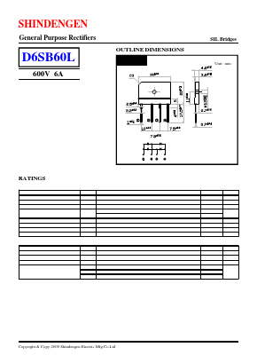 D6SB60L Datasheet PDF Shindengen