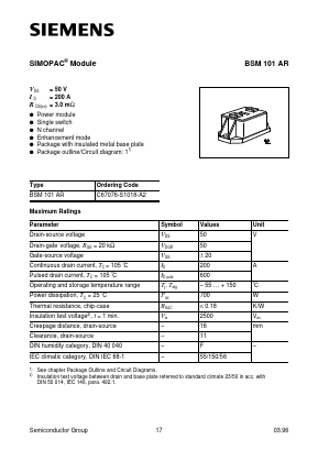 BSM101AR Datasheet PDF Siemens AG