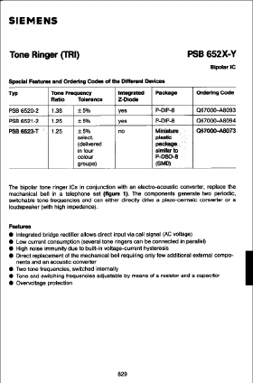 PSB652X Datasheet PDF Siemens AG