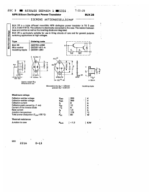 BUX28 Datasheet PDF Siemens AG