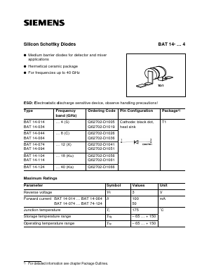 BAT14-4 Datasheet PDF Siemens AG