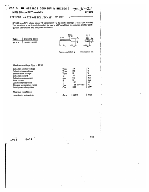 BF505 Datasheet PDF Siemens AG