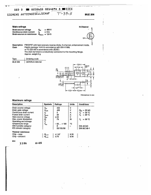 BUZ206 Datasheet PDF Siemens AG