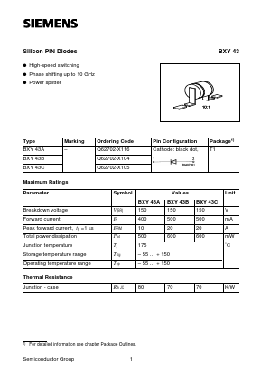 BXY43A Datasheet PDF Siemens AG