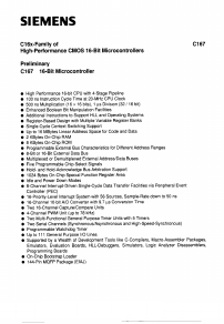 C167 Datasheet PDF Siemens AG