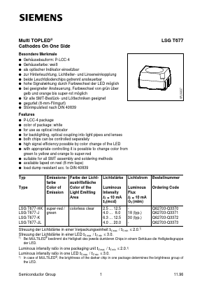 LSGT677-J Datasheet PDF Siemens AG
