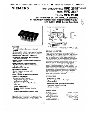 MPD2547 Datasheet PDF Siemens AG