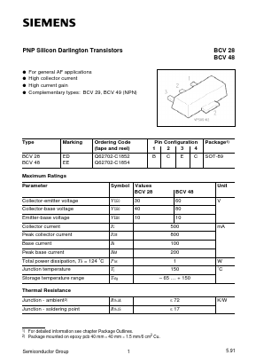 BCV28 Datasheet PDF Siemens AG