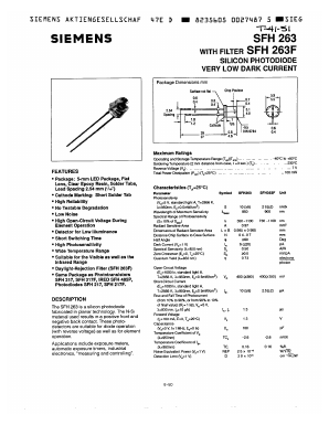 SFH263 Datasheet PDF Siemens AG