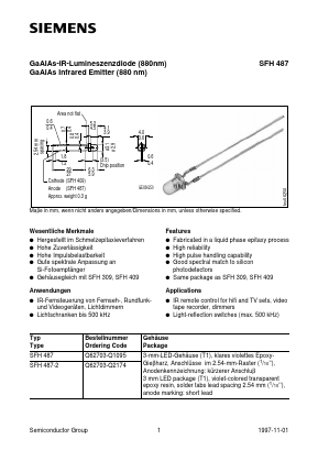 SFH487 Datasheet PDF Siemens AG