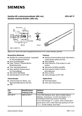 SFH487P Datasheet PDF Siemens AG