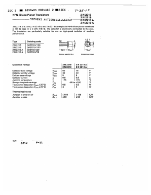 2N2218 Datasheet PDF Siemens AG
