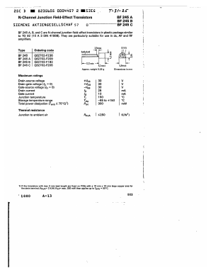 BF245 Datasheet PDF Siemens AG