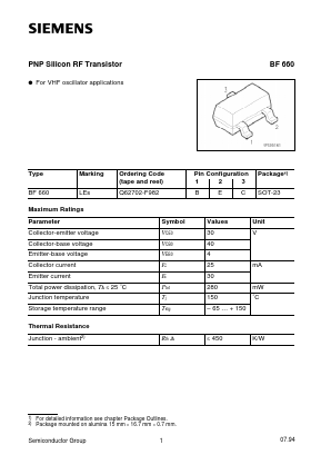 BF660 Datasheet PDF Siemens AG
