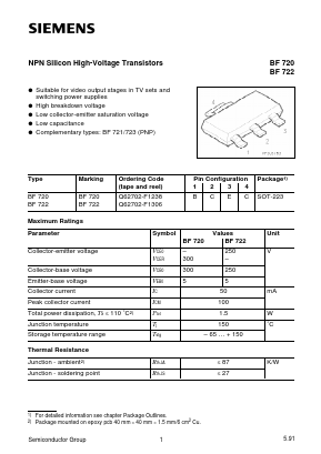 BF722 Datasheet PDF Siemens AG