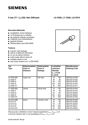 LS5420-R Datasheet PDF Siemens AG