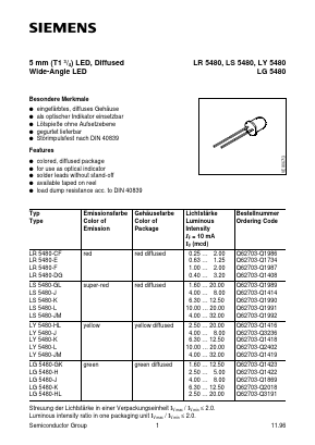 LG5480-GK Datasheet PDF Siemens AG