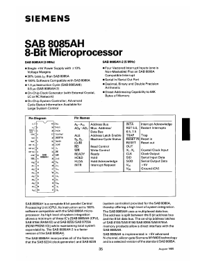 SAB8085AH-2 Datasheet PDF Siemens AG