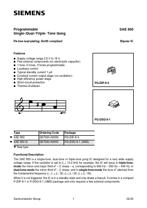 SAE800G Datasheet PDF Siemens AG