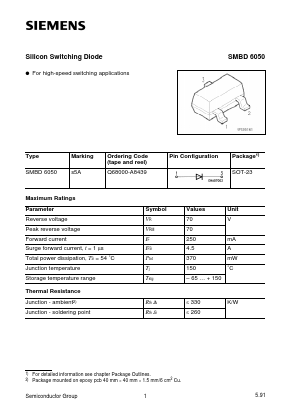SMBD6050 Datasheet PDF Siemens AG