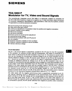 TDA5660P Datasheet PDF Siemens AG