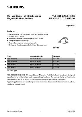 TLE4945-2G Datasheet PDF Siemens AG
