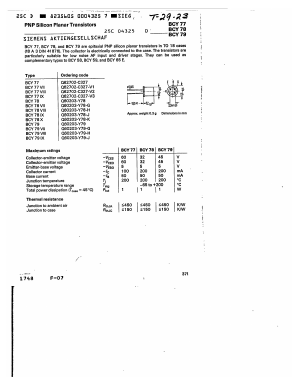 BCY79 Datasheet PDF Siemens AG
