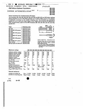 BD437 Datasheet PDF Siemens AG