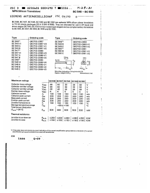 BC548VI Datasheet PDF Siemens AG