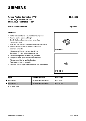 TDA4862 Datasheet PDF Siemens AG