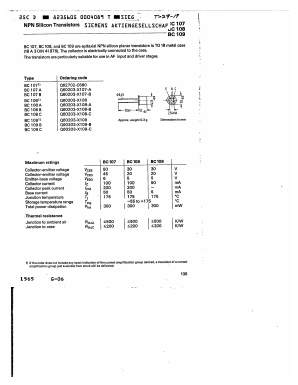BC109B Datasheet PDF Siemens AG