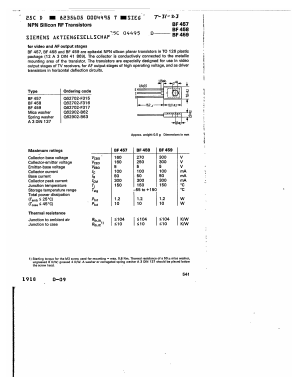 BF459 Datasheet PDF Siemens AG