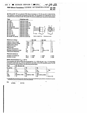 BC160-10 Datasheet PDF Siemens AG