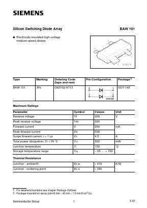 BAW101 Datasheet PDF Siemens AG