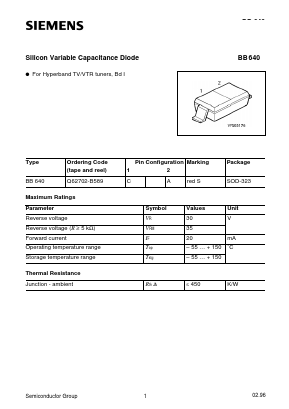 BB640 Datasheet PDF Siemens AG
