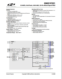 C8051F221 Datasheet PDF Silicon Laboratories