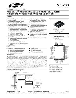 SI3233 Datasheet PDF Silicon Laboratories