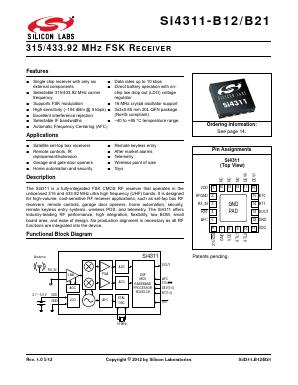 SI4311-B12 Datasheet PDF Silicon Laboratories