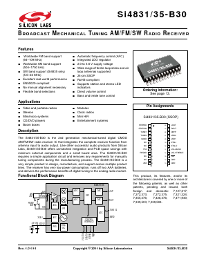 SI4831-B30 Datasheet PDF Silicon Laboratories