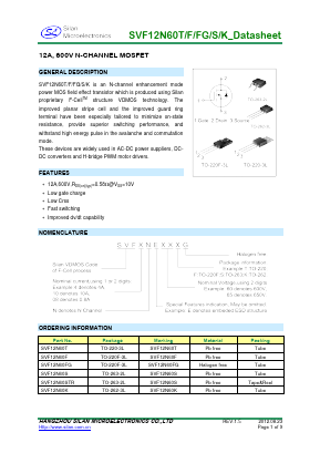 SVF12N60T Datasheet PDF Silan Microelectronics