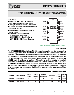 SP3222EBCT-L/TR Datasheet PDF Signal Processing Technologies
