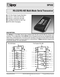 SP332ET Datasheet PDF Signal Processing Technologies