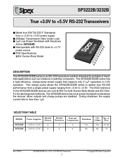 SP3232BCP Datasheet PDF Signal Processing Technologies