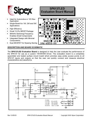 SP6137LED Datasheet PDF Signal Processing Technologies