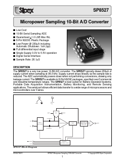 SP8527 Datasheet PDF Signal Processing Technologies