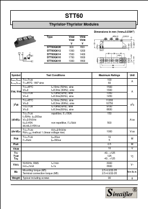 STT60GK12 Datasheet PDF Sirectifier Electronics